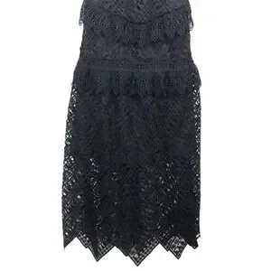Self-Portrait | Dresses | Self Portrait Midi Dress Womens Size Black Abstract  Triangle Lace Goth Witch | Poshmark